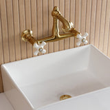 English Country Two-Handle 2-Hole Wall Mount Bathroom Faucet