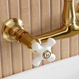 English Country Two-Handle 2-Hole Wall Mount Bathroom Faucet