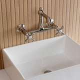 English Country Two-Handle 2-Hole Wall Mount Bathroom Faucet