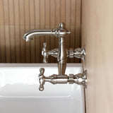 English Country Two-Handle 2-Hole Wall Mount Bathroom Faucet