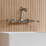 English Country Two-Handle 2-Hole Wall Mount Bathroom Faucet