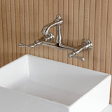 English Country Two-Handle 2-Hole Wall Mount Bathroom Faucet