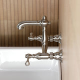 English Country Two-Handle 2-Hole Wall Mount Bathroom Faucet