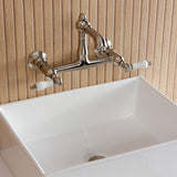 English Country Two-Handle 2-Hole Wall Mount Bathroom Faucet