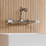 English Country Two-Handle 2-Hole Wall Mount Bathroom Faucet