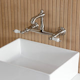 English Country Two-Handle 2-Hole Wall Mount Bathroom Faucet