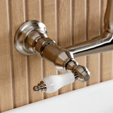 English Country Two-Handle 2-Hole Wall Mount Bathroom Faucet