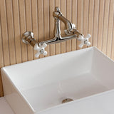 English Country Two-Handle 2-Hole Wall Mount Bathroom Faucet