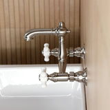 English Country Two-Handle 2-Hole Wall Mount Bathroom Faucet