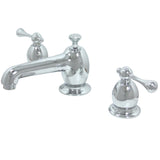 English Vintage Two-Handle 3-Hole Deck Mount Widespread Bathroom Faucet with Brass Pop-Up Drain