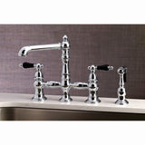 Duchess Two-Handle 4-Hole Deck Mount Bridge Kitchen Faucet with Brass Side Sprayer