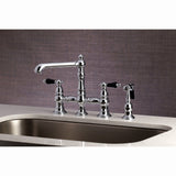 Duchess Two-Handle 4-Hole Deck Mount Bridge Kitchen Faucet with Brass Side Sprayer