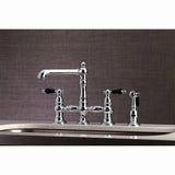 Duchess Two-Handle 4-Hole Deck Mount Bridge Kitchen Faucet with Brass Side Sprayer