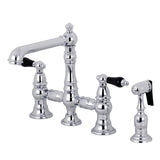 Duchess Two-Handle 4-Hole Deck Mount Bridge Kitchen Faucet with Brass Side Sprayer