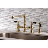 Duchess Two-Handle 4-Hole Deck Mount Bridge Kitchen Faucet with Brass Side Sprayer