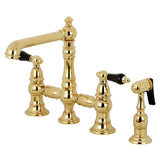 Duchess Two-Handle 4-Hole Deck Mount Bridge Kitchen Faucet with Brass Side Sprayer