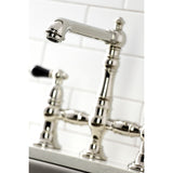 Duchess Two-Handle 4-Hole Deck Mount Bridge Kitchen Faucet with Brass Side Sprayer