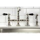 Duchess Two-Handle 4-Hole Deck Mount Bridge Kitchen Faucet with Brass Side Sprayer