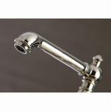 English Country Two-Handle 4-Hole Deck Mount Bridge Kitchen Faucet with Brass Side Sprayer