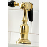 Duchess Two-Handle 4-Hole Deck Mount Bridge Kitchen Faucet with Brass Side Sprayer