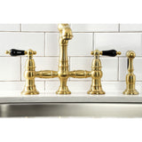 Duchess Two-Handle 4-Hole Deck Mount Bridge Kitchen Faucet with Brass Side Sprayer