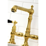 Duchess Two-Handle 4-Hole Deck Mount Bridge Kitchen Faucet with Brass Side Sprayer