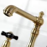 Duchess Two-Handle 4-Hole Deck Mount Bridge Kitchen Faucet with Brass Side Sprayer