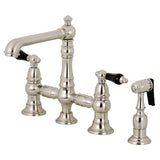 Duchess Two-Handle 4-Hole Deck Mount Bridge Kitchen Faucet with Brass Side Sprayer