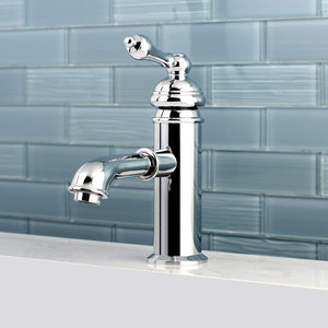 American Classic One-Handle 1-Hole Bathroom Faucet with Deck Plate and Brass Pop-Up Drain