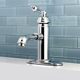 American Classic One-Handle 1-Hole Bathroom Faucet with Deck Plate and Brass Pop-Up Drain