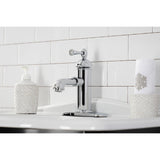 Paris One-Handle 1-Hole Bathroom Faucet with Deck Plate and Brass Pop-Up Drain