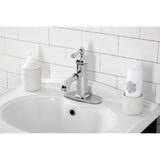 Paris One-Handle 1-Hole Bathroom Faucet with Deck Plate and Brass Pop-Up Drain