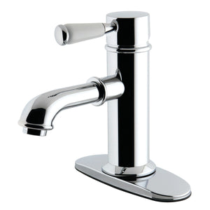 Paris One-Handle 1-Hole Bathroom Faucet with Deck Plate and Brass Pop-Up Drain