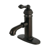 American Classic One-Handle 1-Hole Bathroom Faucet with Deck Plate and Brass Pop-Up Drain