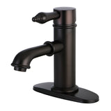 Paris One-Handle 1-Hole Bathroom Faucet with Deck Plate and Brass Pop-Up Drain