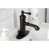 Paris One-Handle 1-Hole Bathroom Faucet with Deck Plate and Brass Pop-Up Drain