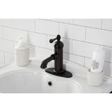 Paris One-Handle 1-Hole Bathroom Faucet with Deck Plate and Brass Pop-Up Drain