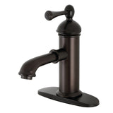 Paris One-Handle 1-Hole Bathroom Faucet with Deck Plate and Brass Pop-Up Drain