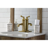 American Classic One-Handle 1-Hole Bathroom Faucet with Deck Plate and Brass Pop-Up Drain