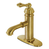 American Classic One-Handle 1-Hole Bathroom Faucet with Deck Plate and Brass Pop-Up Drain