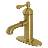 Paris One-Handle 1-Hole Bathroom Faucet with Deck Plate and Brass Pop-Up Drain