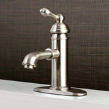 American Classic One-Handle 1-Hole Bathroom Faucet with Deck Plate and Brass Pop-Up Drain