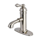 American Classic One-Handle 1-Hole Bathroom Faucet with Deck Plate and Brass Pop-Up Drain