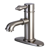 Paris One-Handle 1-Hole Bathroom Faucet with Deck Plate and Brass Pop-Up Drain