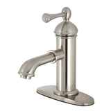 Paris One-Handle 1-Hole Bathroom Faucet with Deck Plate and Brass Pop-Up Drain