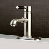 Kaiser One-Handle 1-Hole Bathroom Faucet with Deck Plate and Brass Pop-Up Drain