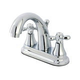 English Vintage Double-Handle 3-Hole Deck Mount 4-Inch Centerset Bathroom Faucet with Brass Pop-Up