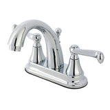 English Vintage Double-Handle 3-Hole Deck Mount 4-Inch Centerset Bathroom Faucet with Brass Pop-Up