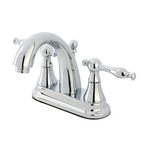 Normandy Two-Handle 3-Hole Deck Mount 4" Centerset Bathroom Faucet with Brass Pop-Up