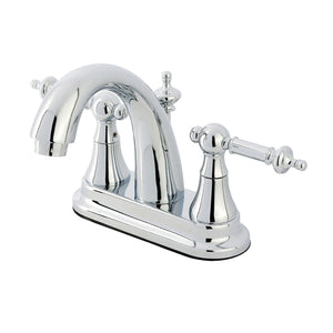 Templeton Two-Handle 3-Hole Deck Mount 4" Centerset Bathroom Faucet with Brass Pop-Up